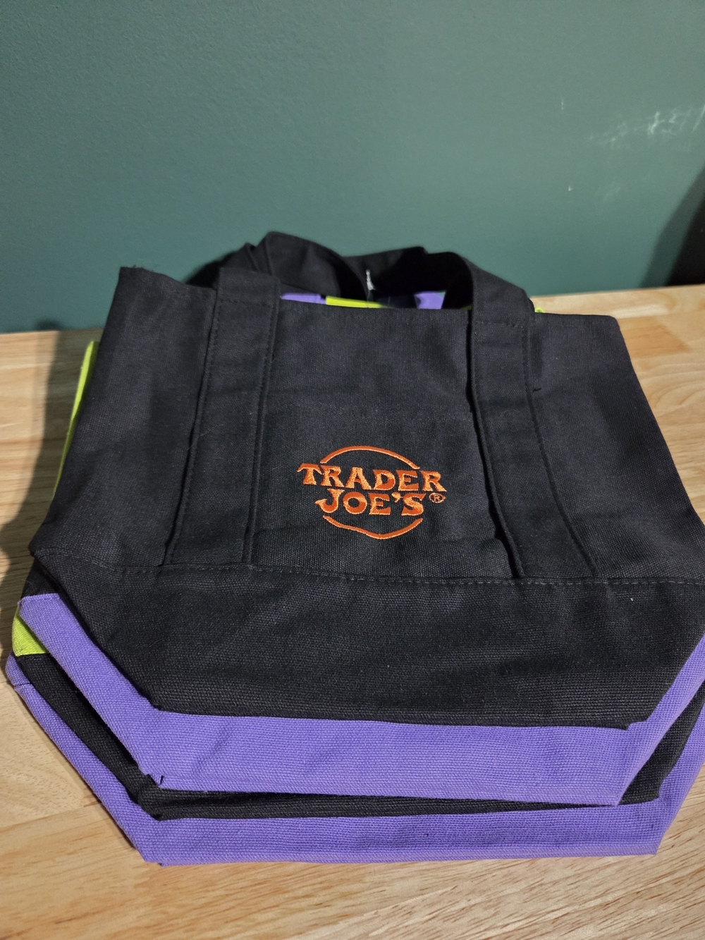 Trader Joe's Halloween Trick or Treat Mini Canvas Tote - Set Of 4 NWT